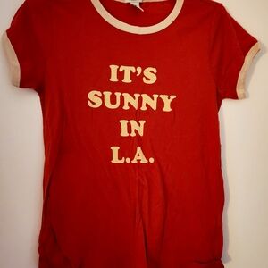 Forever 21 Red Tee with Cream Details